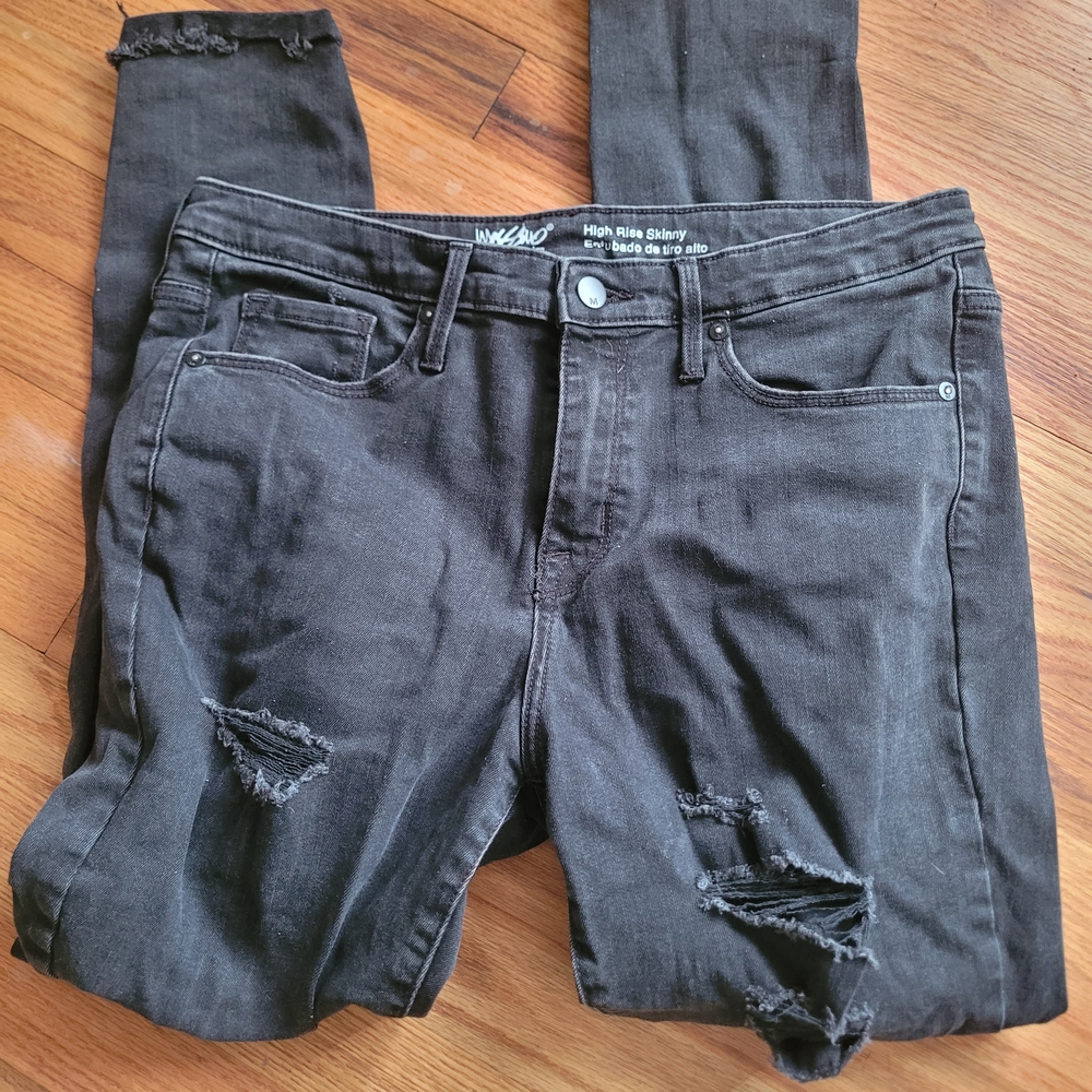 Mossimo Supply Co. High-Rise Black Distressed Jeans